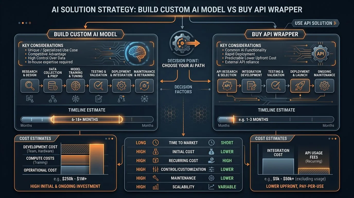 The AI Build vs. Buy Decision: Custom Models vs. API Wrappers
