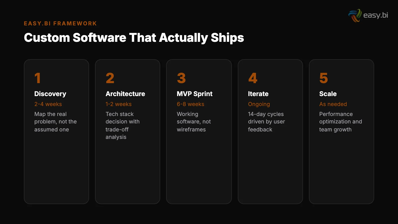 Infographic: data and metrics for custom software development framework
