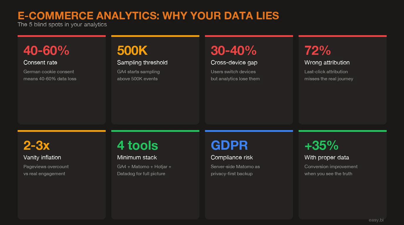 Infographic: key data and statistics for e-commerce analytics visibility