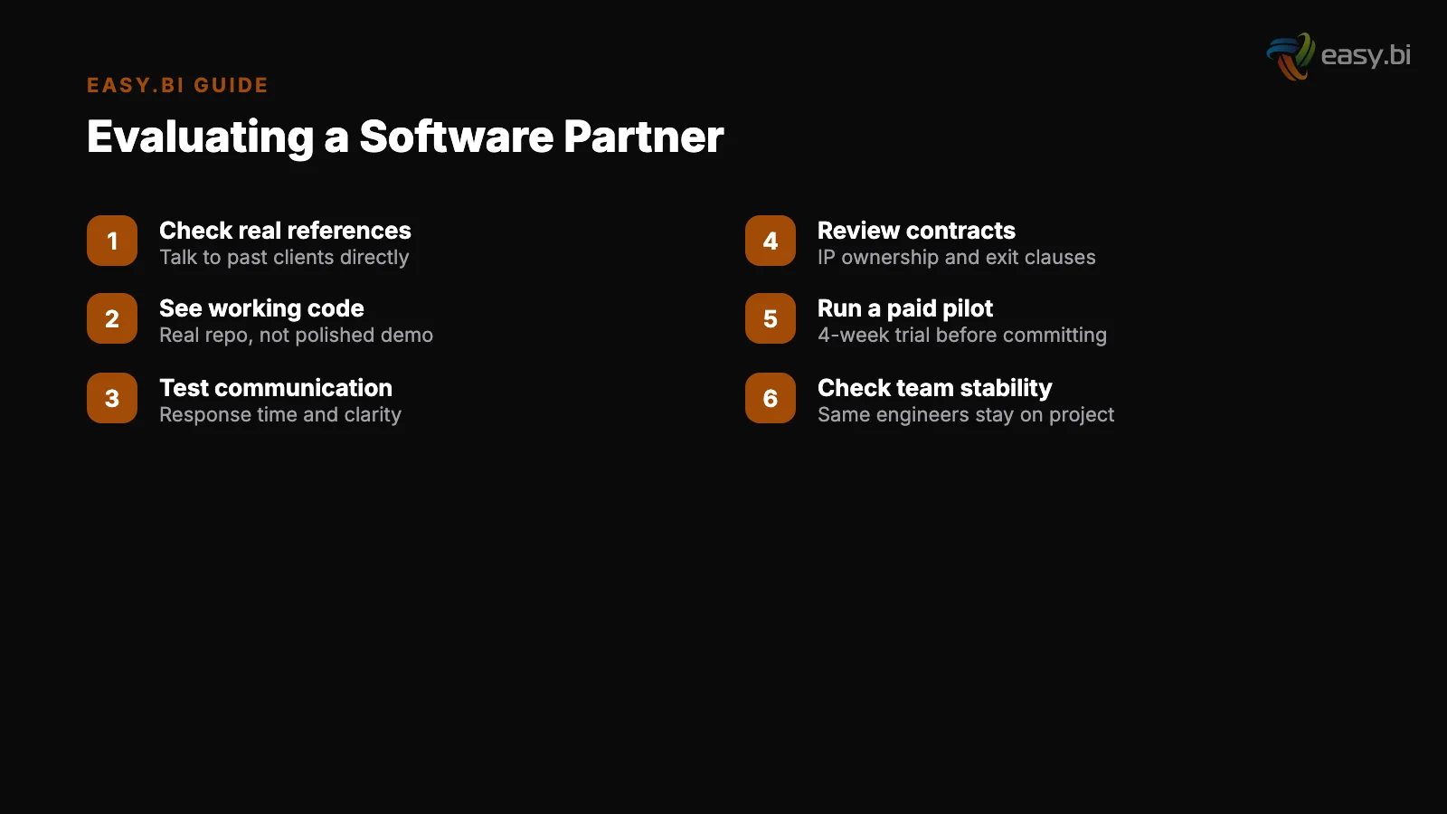 Infographic: key insights for evaluate software development partner