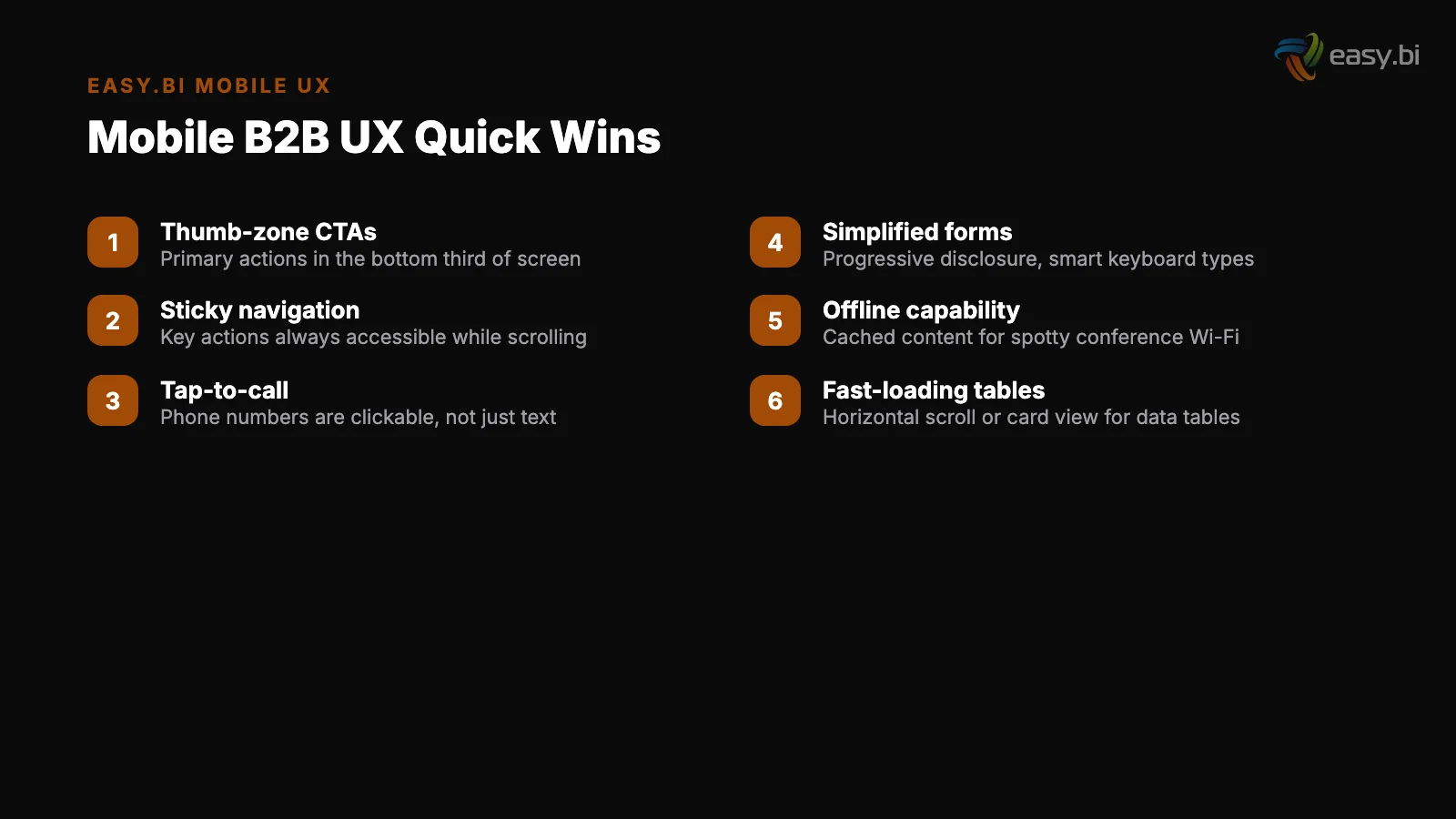 Infographic: comparison and analysis for mobile ux b2b enterprise