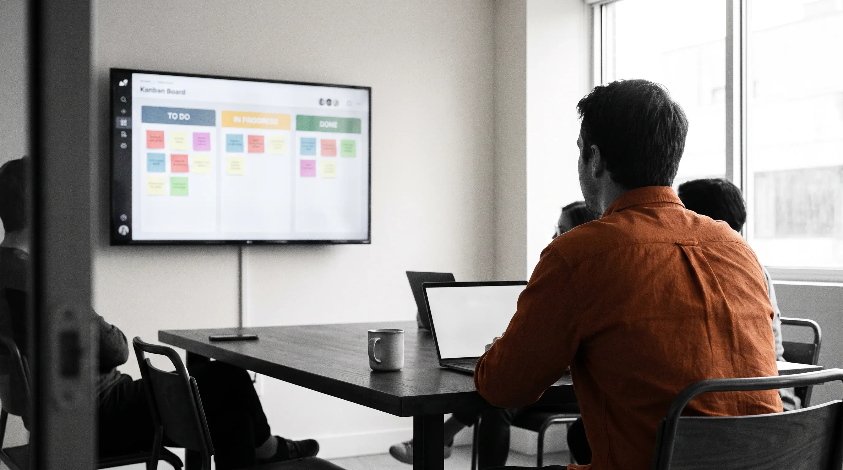 A nearshore engineer taking part live in a distributed agile standup, ceremonies happening in overlapping working hours rather than across a handoff.
